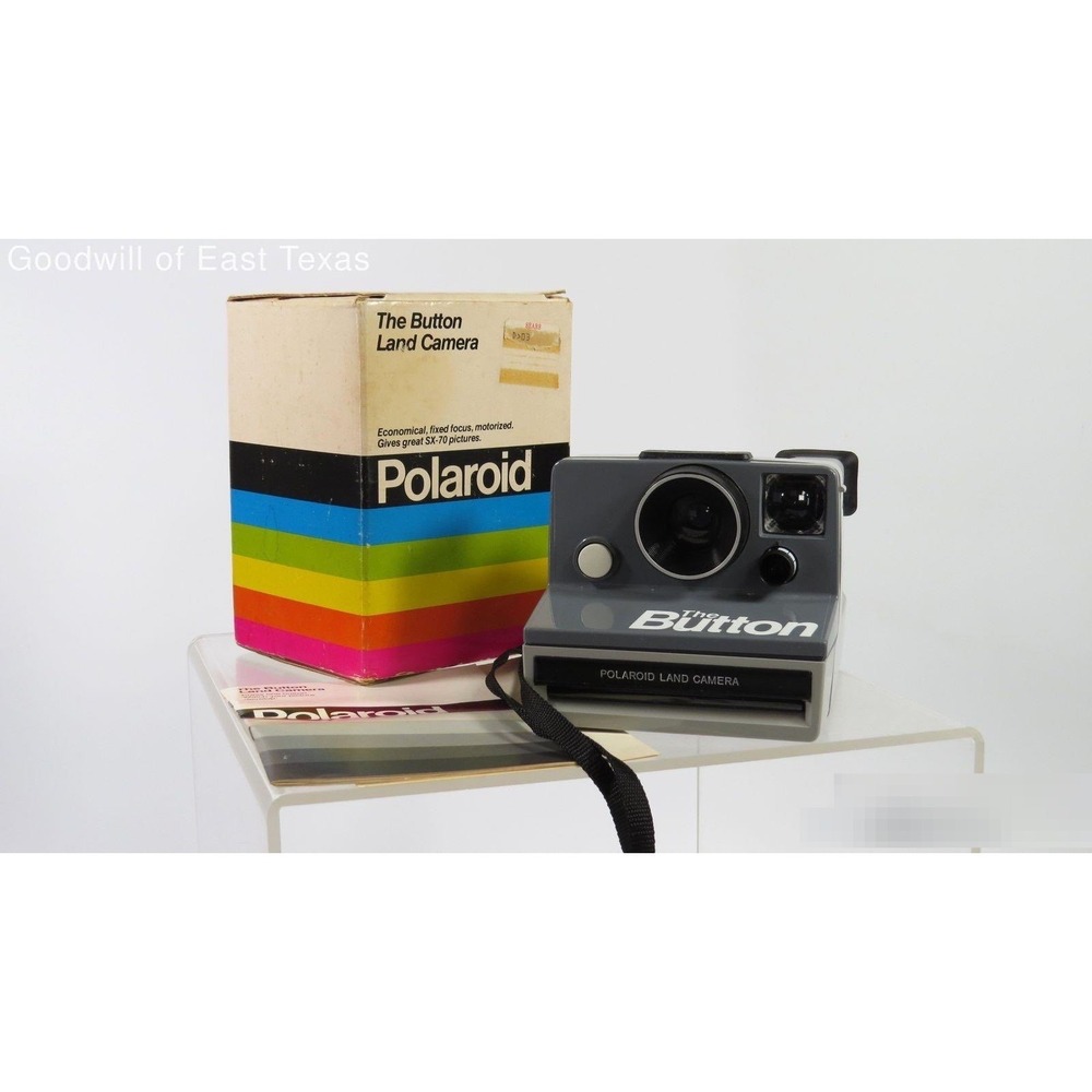 Vintage Polaroid The Button Land Camera SX-70 Gray with Original Box